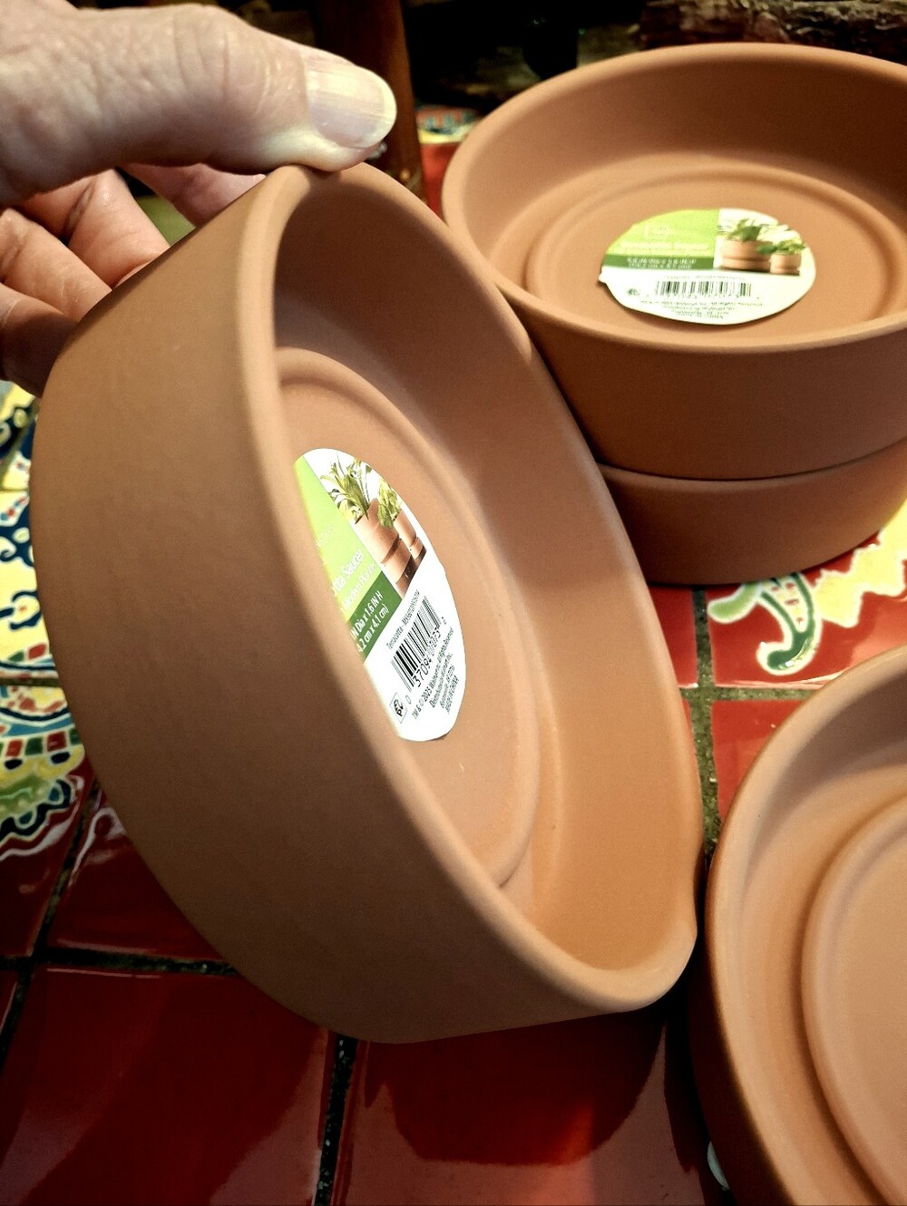 Terracotta Plant Saucers Deep Sides 5 NEW For 6" Planters 5.6in Dia X 1.6" H - Picture 5 of 7